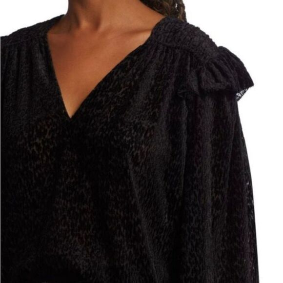 TANYA TAYLOR Lucy Devore Pullover Top Size L - Picture 3 of 5